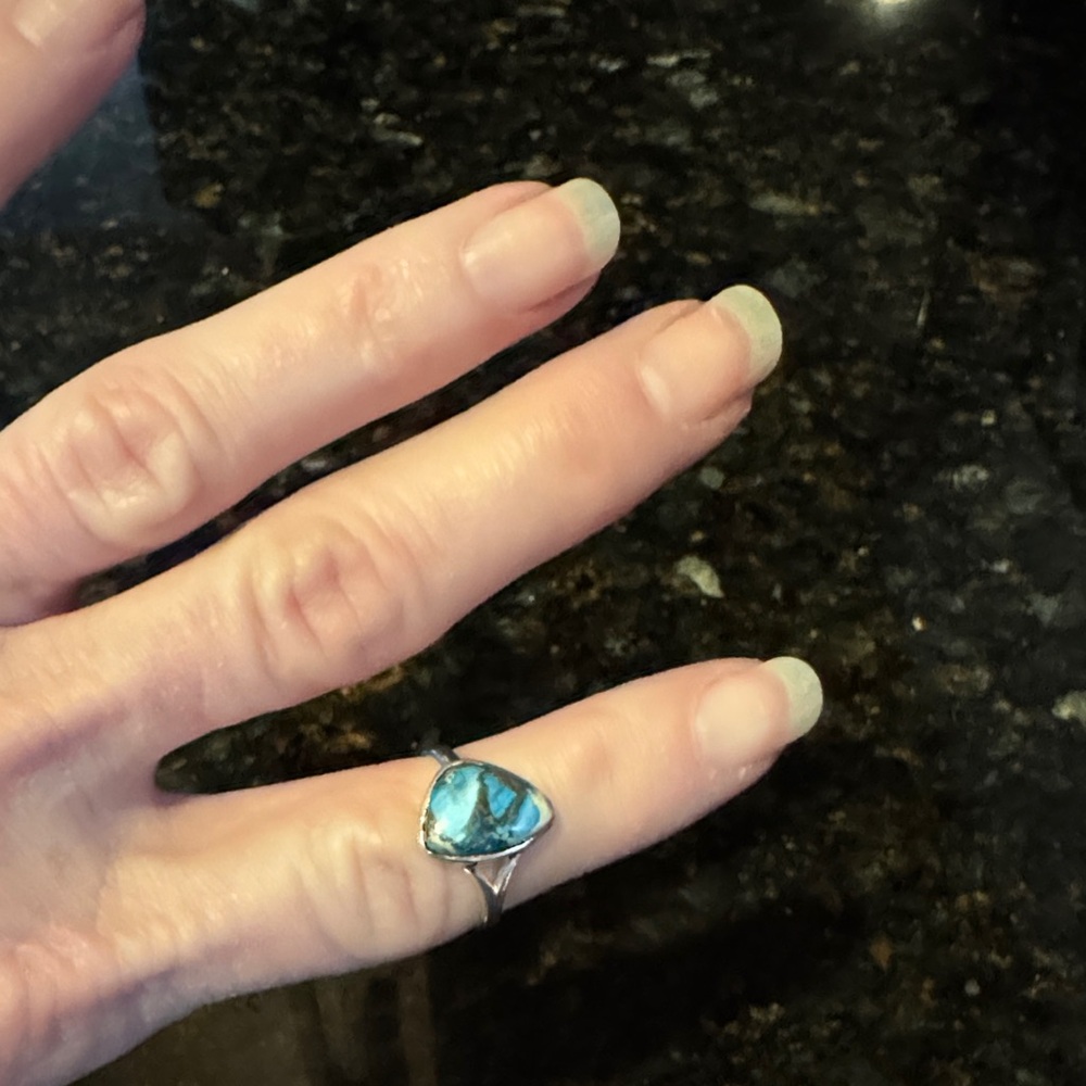 Silver and Blue Stone Ring